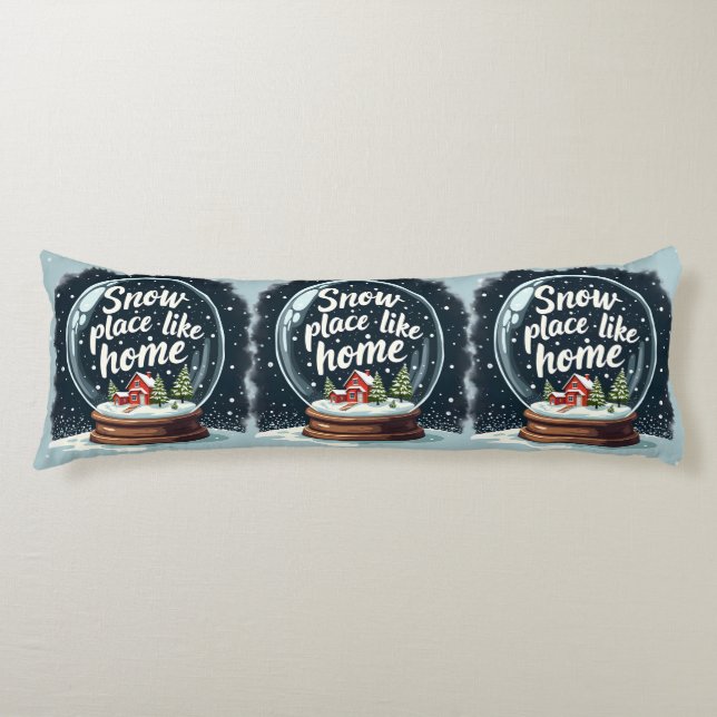 Snow Place Like Home Holiday Quote Body Pillow (Front)