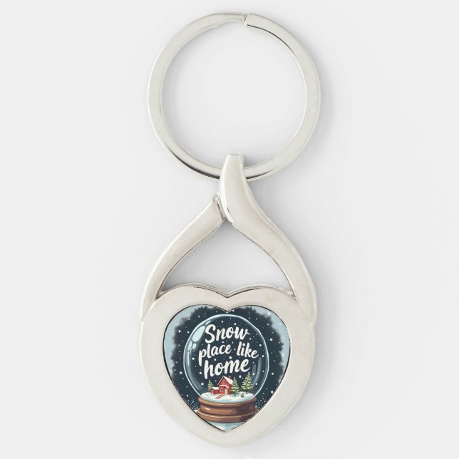 Snow Place Like Home Holiday Quote Keychain (Front)
