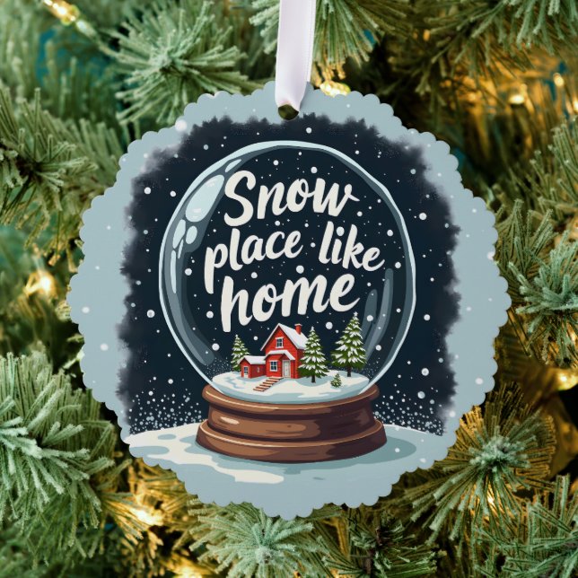 Snow Place Like Home Holiday Quote Ornament Card (Insitu (Tree))
