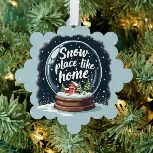 Snow Place Like Home Holiday Quote Ornament Card