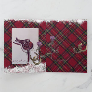 snow , plaid and equestrian theme medium gift bag card