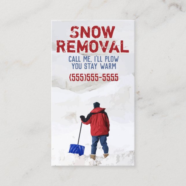 Snow Plow Advertising.Snow Removal Business Referral Card (Front)