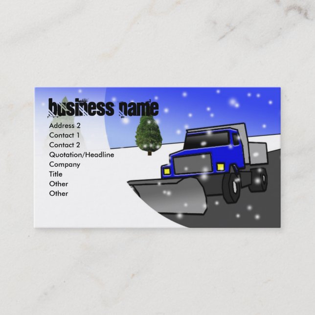snow-plow-blue, Business Name, Address 2, Conta... Card (Front)
