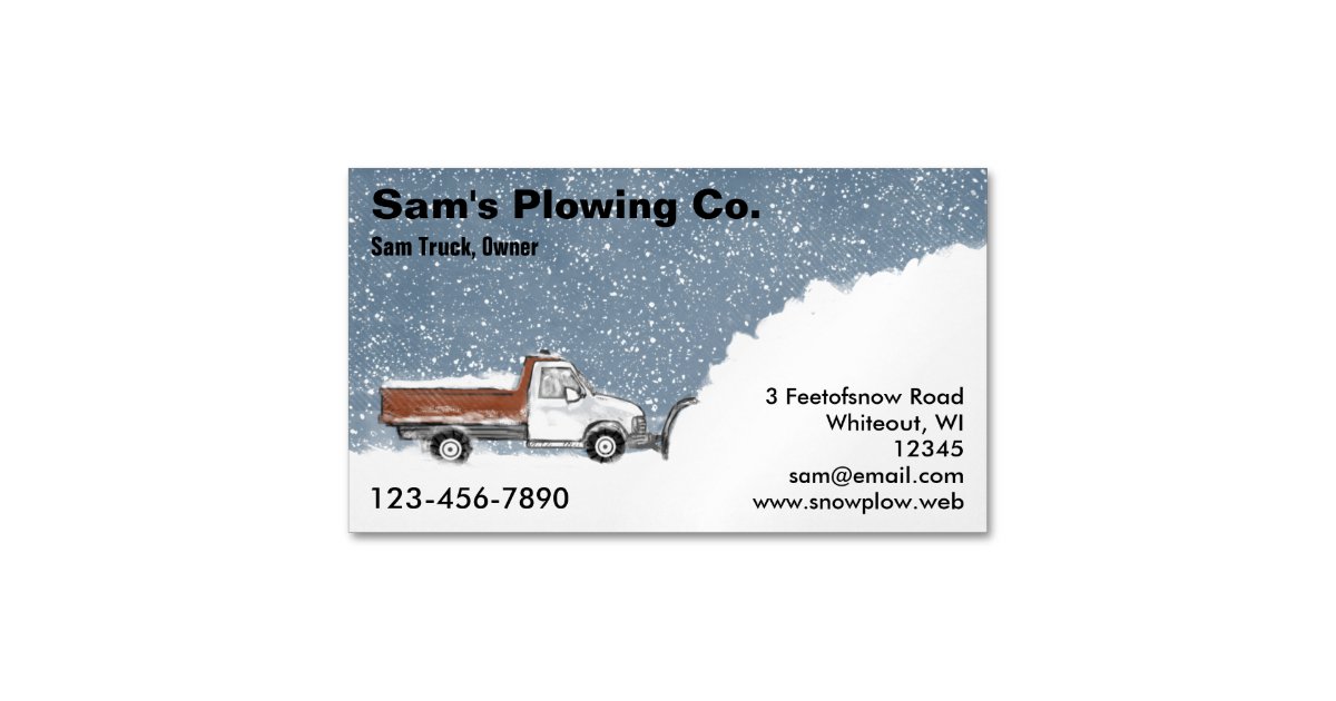 Snow Plow Plowing Service Snow Removal Business Card Zazzle