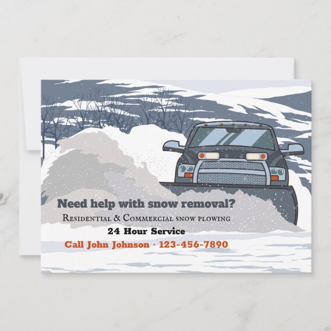 Snow Plow Snow Removal Announcement (Front)