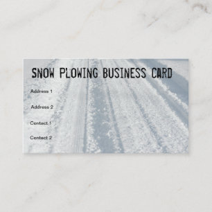 Snow Plow Snowy Road Removal Business Card