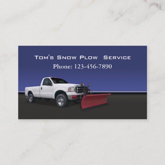 Snow Plow Truck Service Business Card (Front)