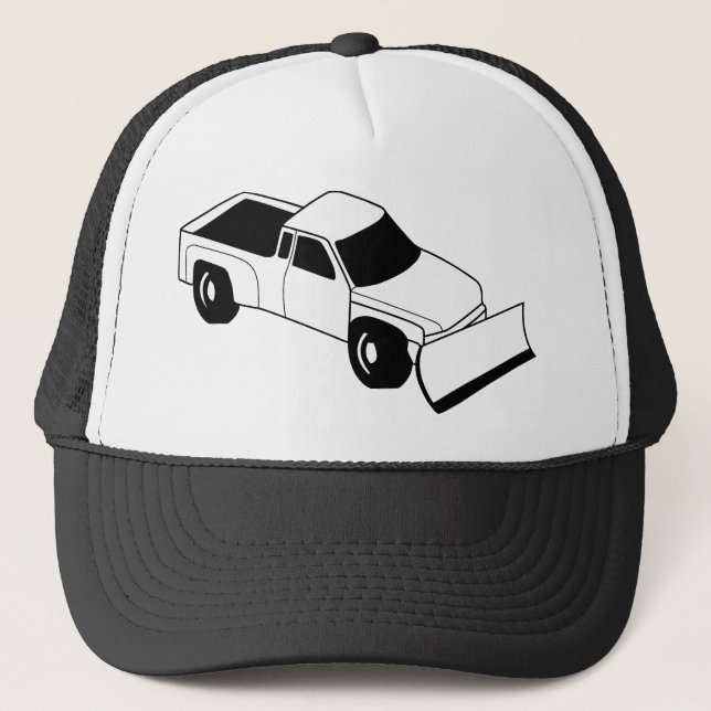 snow plow truck trucker hat (Front)