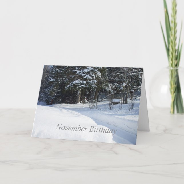 Snow Plowed Country Road Card (Front)