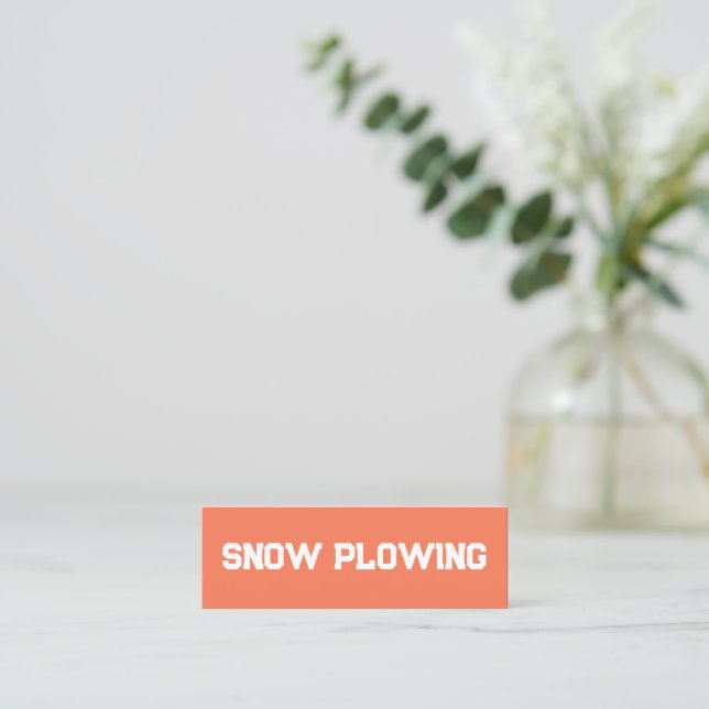 Snow Plowing and Removal QR Mini Business Card (Standing Front)