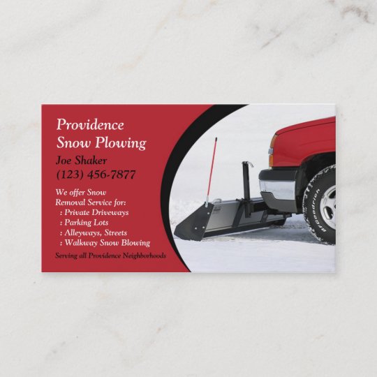 Snow Plowing Business Card Zazzle.ca