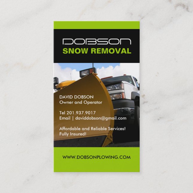 Snow Plowing Business Card (Front)