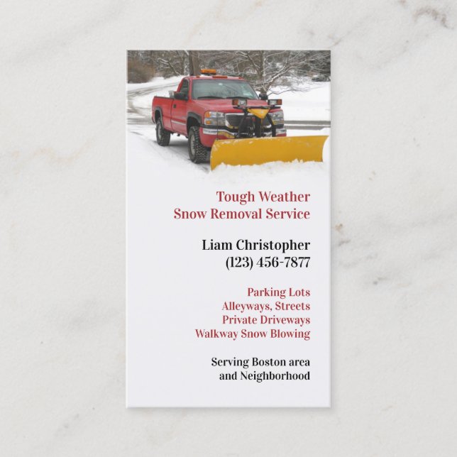 Snow Plowing Business Card (Front)