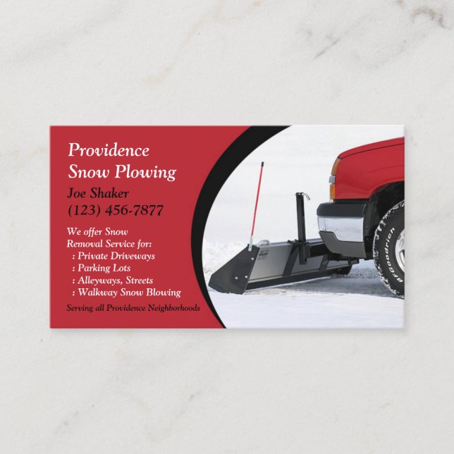 Snow Plowing Business Card (Front)