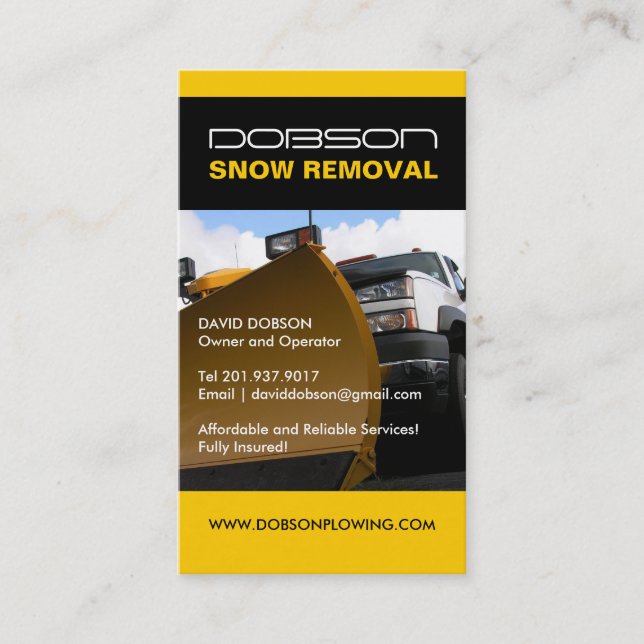 Snow Plowing Business Card (Front)