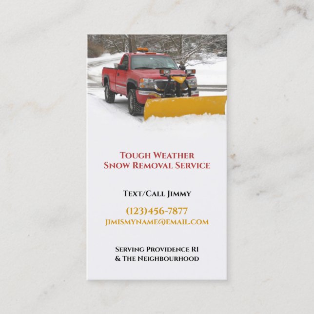 Snow Plowing Business Card (Front)