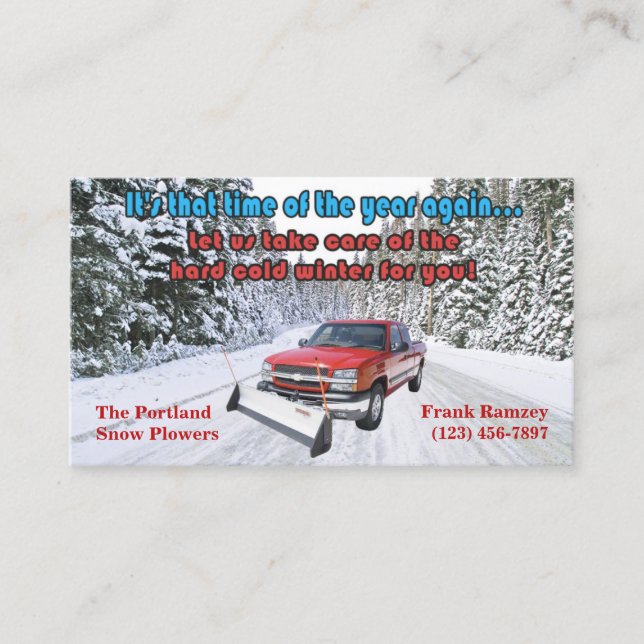 Snow Plowing Business Card (Front)