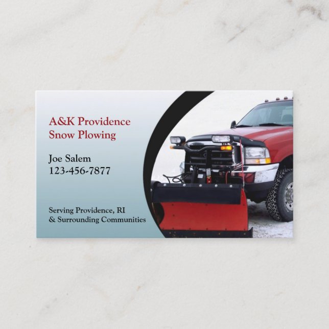 Snow Plowing Business Card (Front)