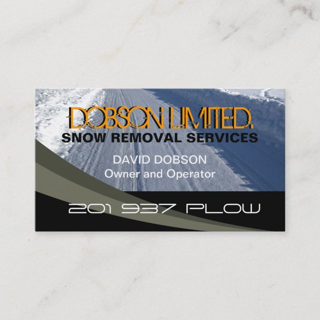 Snow Plowing Business Card (Front)