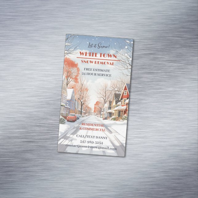 Snow Plowing Magnetic Business Card (In Situ)