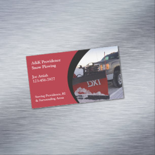 Snow Plowing Magnetic Business Card