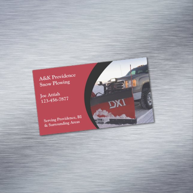 Snow Plowing Magnetic Business Card (In Situ)