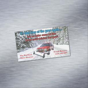 Snow Plowing Magnetic Business Card