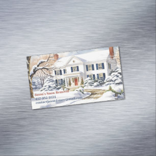 Snow Plowing Magnetic Business Card
