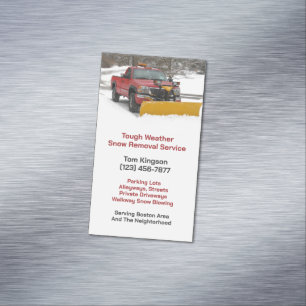 Snow Plowing Magnetic Business Card