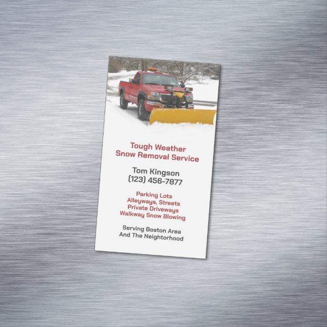 Snow Plowing Magnetic Business Card (In Situ)