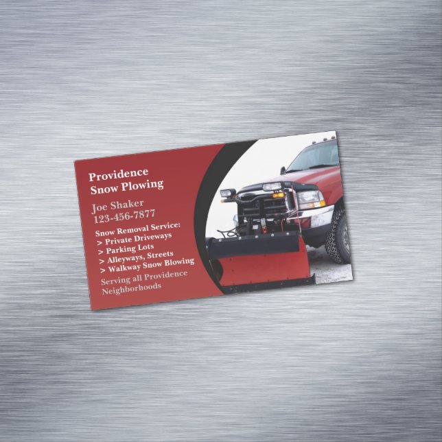Snow Plowing Magnetic Business Card (In Situ)