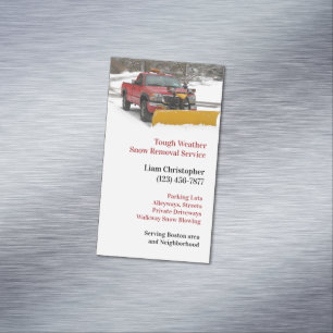 Snow Plowing Magnetic Business Card