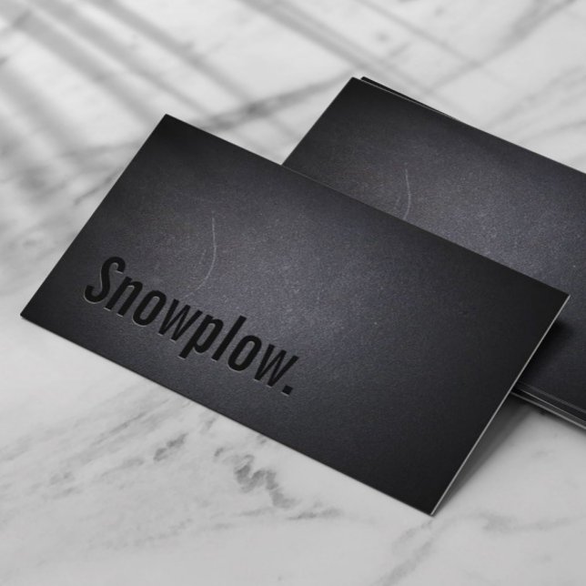 Snow Plowing Professional Black Minimalist Business Card (Creator Uploaded)