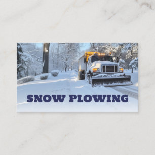 Snow Plowing & Removal Service Truck Photo Business Card