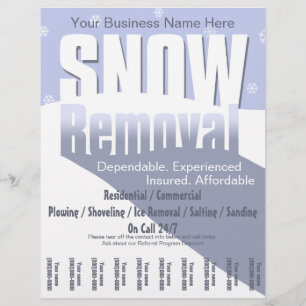Snow Plowing Service. Removal Business. Flyer