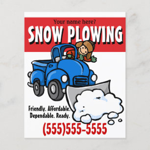 Snow Plowing. Snow Removal Business Service. Flyer