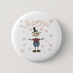 Snow Primsical Snowman 2 Inch Round Button