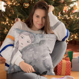 Snow Princess Bear with or without Text Throw Pill Pillow