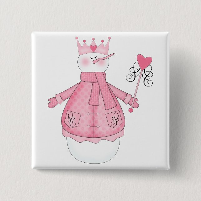 Snow Princess Holiday Tshirts and Gifts 2 Inch Square Button (Front)
