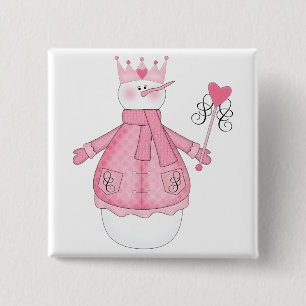 Snow Princess Holiday Tshirts and Gifts 2 Inch Square Button