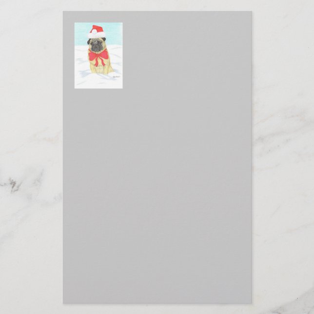 Snow Pug Stationery (Front)