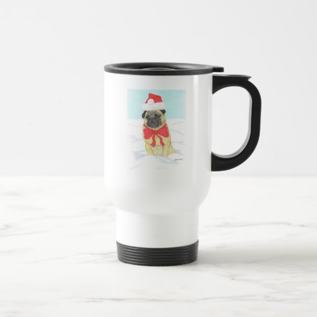 Snow Pug Travel Mug (Right)