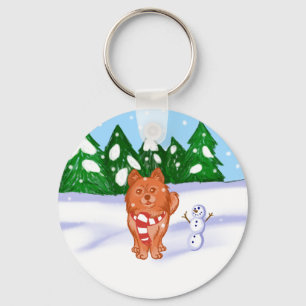 Snow Puppy Keychain