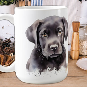 Snow Puppy - Labrador Puppy - Black Labrador Coffee Mug
