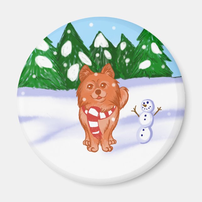 Snow Puppy Magnet (Front)