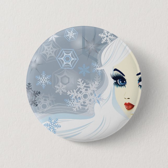 Snow queen 2 inch round button (Front)