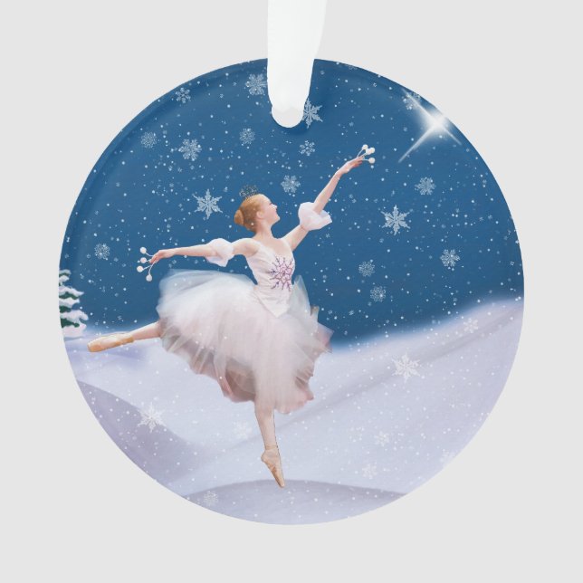 Snow Queen Ballerina Customizable Ornament (Front)
