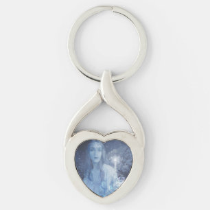 Snow Queen Christmas Fantasy Artwork Keychain