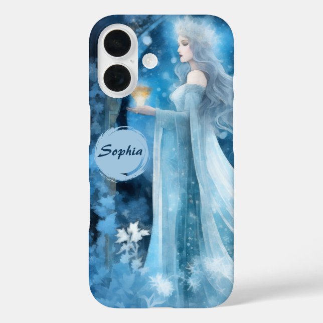 Snow Queen Fantasy Art – Mystical Winter Goddess Case-Mate iPhone Case (Back)