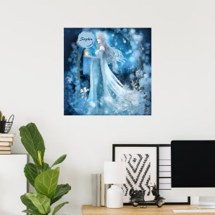 Snow Queen Fantasy Art – Mystical Winter Goddess Poster
